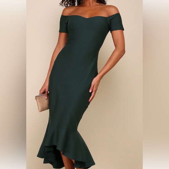 Lulu's Black Midi Dress - Picture 2 of 6